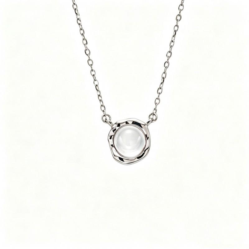 12th Birthstone Necklace Women Natural Topaz Clavicle Chain Fashion Jewelry