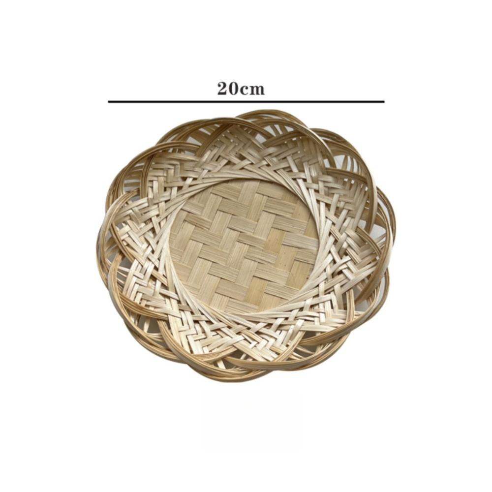 Круглая плетеная корзина для хлеба Домашний органайзер Плетеная бамбуковая корзина Декоративный сервировочный поднос Гостиная