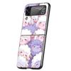 Hard PC Phone Case For Samsung Galaxy Z Flip 7 6 5 4 Black Cover For Galaxy Z Flip 3 Foldable Capas Cute Little Lamb Angel Sheep
