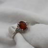 Natural Hessonite Garnet Ring, January Birthstone, 925 Sterling Silver, Solitaire Ring, Garnet Jewelry, Engagement Ring, Gift For Girlfriend