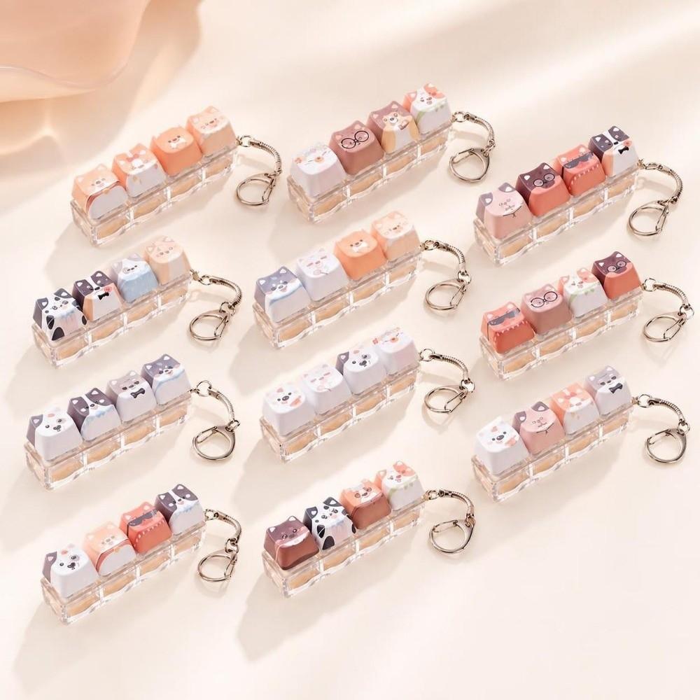 Stress Relief Fidget Button Keychain Pendant Bag Key Decor Keyboard Clicker Keychain Friends Gift