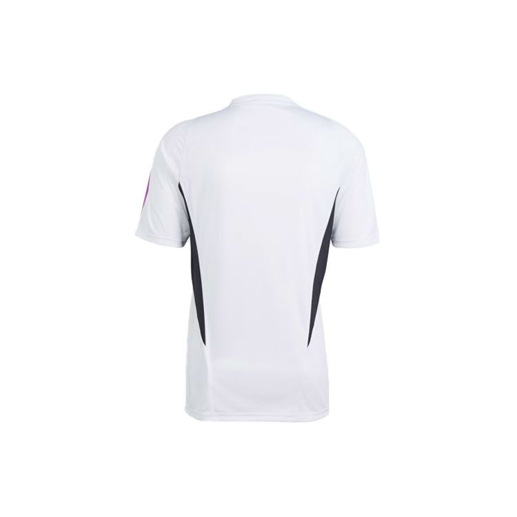 Adidas Футболка тренировочная ФК Бавария Тиро 23 с цветным блоком, V-образным вырезом, коротким рукавом, мужская, белая IB1522