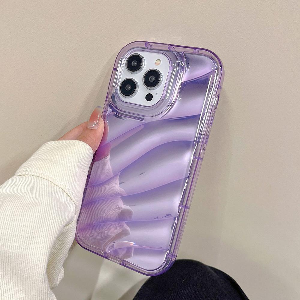 Mobile Phone Cases for iPhone 11 13 XR 16 Pro Max 12 14 Pro Max Case iPhone 16 7 Plus 8 Plus XS Max 6 15 Plus Laser Wave Pattern Anti-drop Waterproof