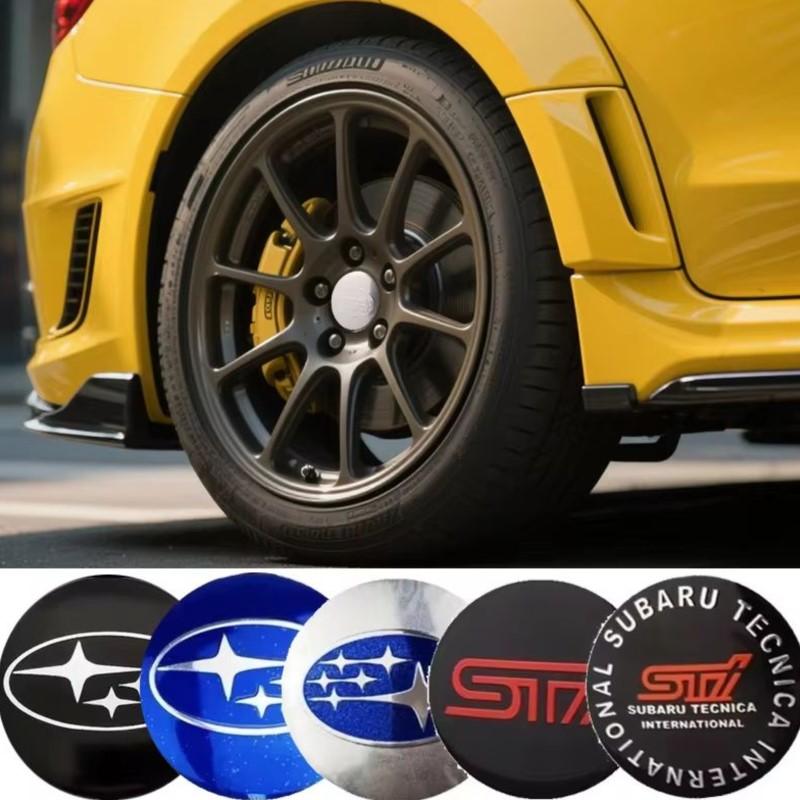 4Pcs 56mm Car Wheel Center Hub Caps Cover Sticker Decals For Subaru Impreza Legacy WRX STI BRZ Forester Ascent Levorg XV WRC