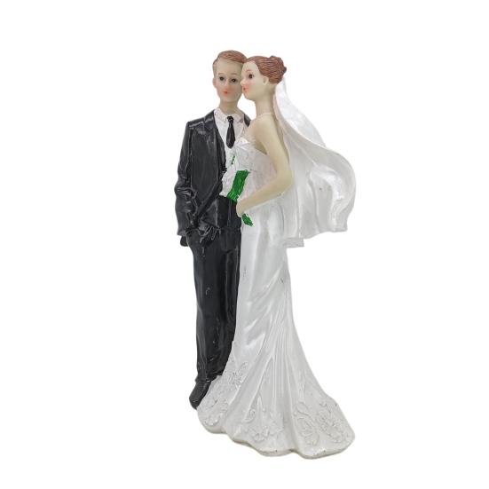 Статуэтка пары Свадебный торт Топпер Смола Фигурка невесты и жениха Настольное украшение для Дня святого Валентина Юбилейная декорация
