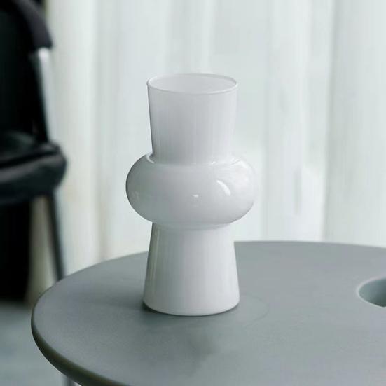 Yousheng Chinese Style Vase Glass Decorative Vase Smooth Surface Handcrafted Vase Flower Arrangement Desktop Decoration