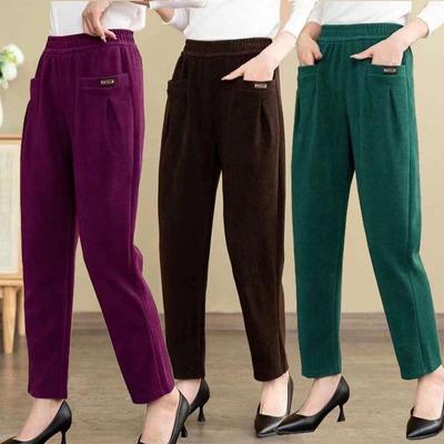 Осенне-зимние женские вельветовые брюки, повседневные модные женские теплые брюки, прямые брюки