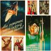 Vintage Russian Propaganda Poster The Space Race Retro USSR CCCP Posters and Prints Room Bar Cafe Decor Painting Wall Stickers