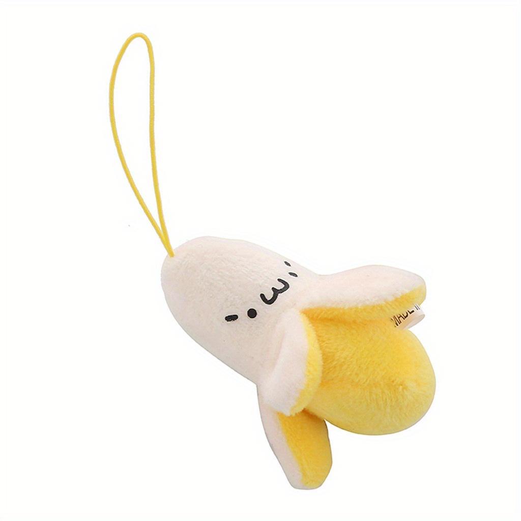 Cartoon Plush Banana Keychain On Backpack Hairy Kawaii Banana Pendant for Women Men Kid Toy Doll Key Chain Bag Car