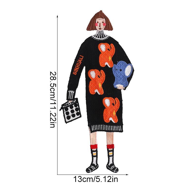 1 шт. вышивка своими руками аксессуары ткань аппликация модные женские значки для одежды большая нашивка ткань наклейка пришить заплатки