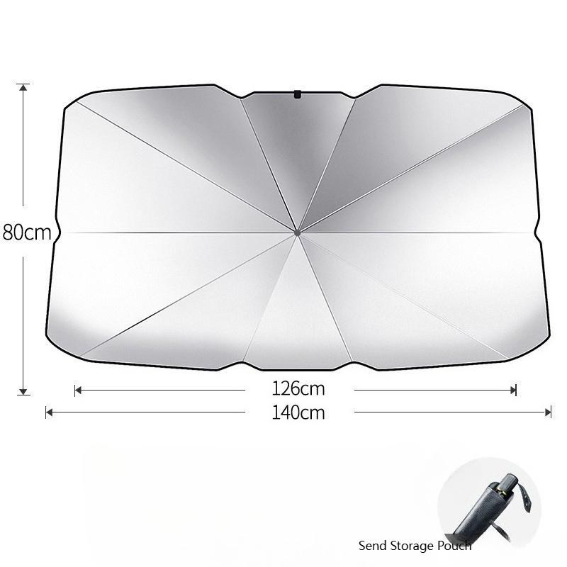 Зонт-шторка от солнца для автомобиля, Складная защита от УФ-лучей для лобового стекла, Зонт-шторка, Аксессуары и чехол для хранения