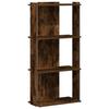 VidaXL Bibliothèque 3 niveaux chêne fumé 60x30x120cm bois d'ingénierie, étagère, étagère à livres, étagère de rangement, 860269