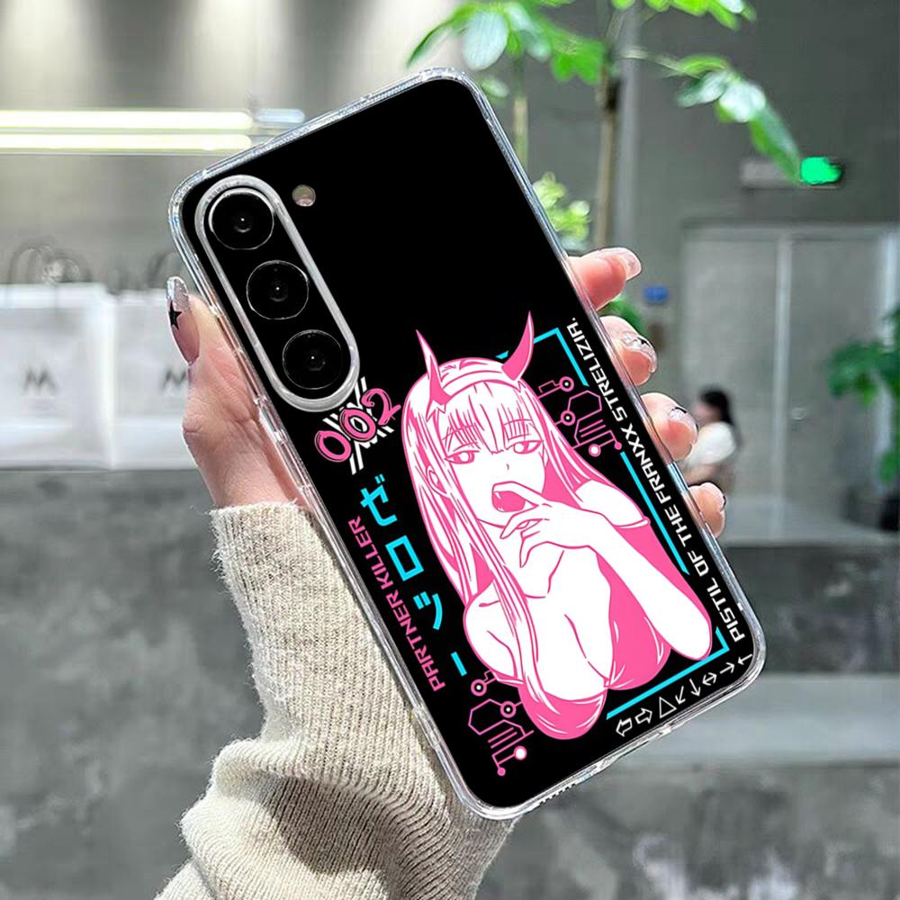 Чехол для телефона с изображением Аниме Zero Two Darling In The FranXX Для Samsung S26 S25 S24 Ultra S23 Fe S22 S20 S21 Plus Plus 5G Fe Прозрачный Чехол