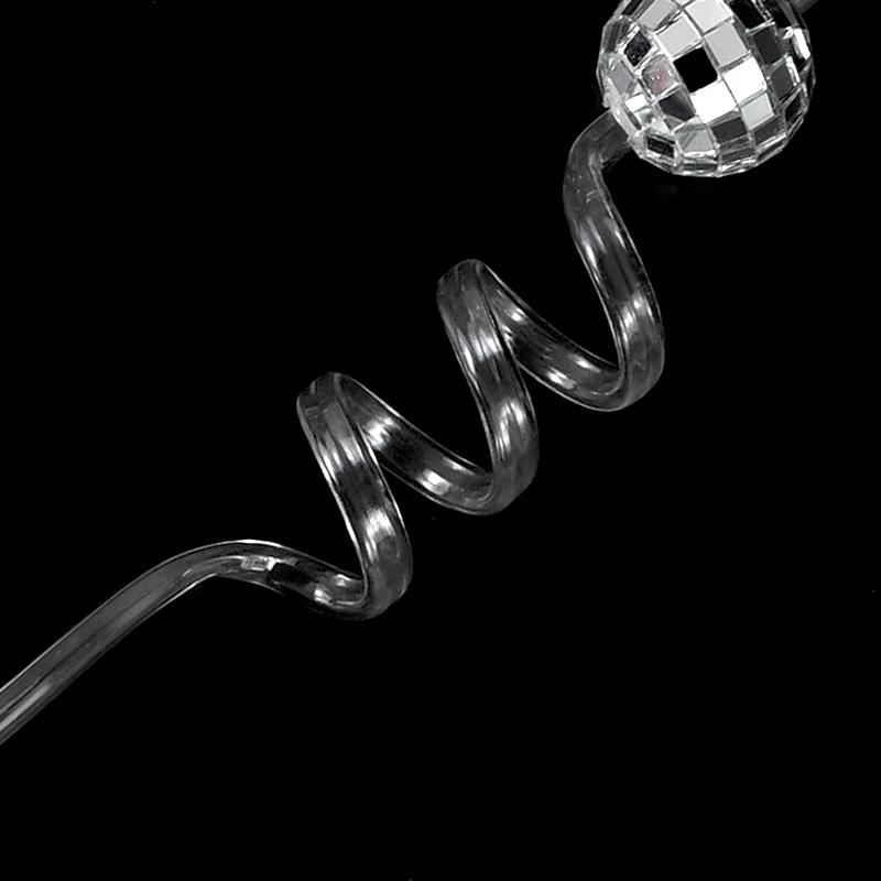 6pcs Mirror Disco Ball Straws 70s Disco Party Decoration Birthday Wedding Bachelorette Hen Party Supply Cocktail Drinking Straw