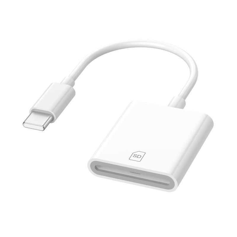 Кардридер iPhone 14: Совместимо с iPhone 13, считывает карты памяти SD/TF зеркальных фотокамер.