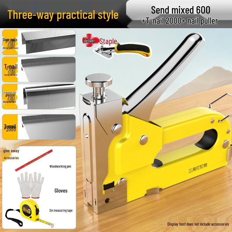 Chuangyi Industrial Grade Pneumatic Nail & Staple Gun for Woodworking & Decoration