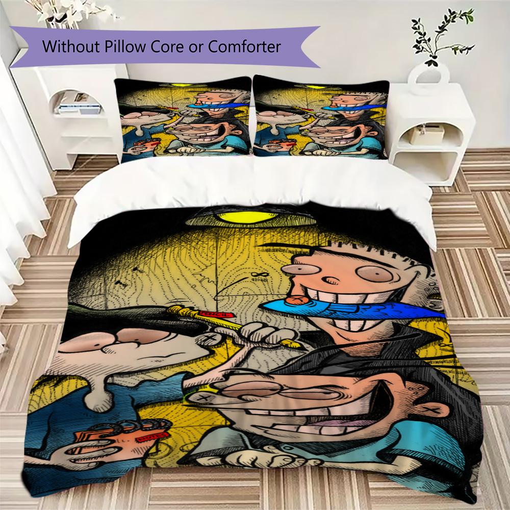 Childhood Sweethearts Pattern Bedding,Quilt Set Quilt Cover Pillowcase Home Birthday Gift (1*duvet cover+2*pillowcase,without core)SSJT0917351