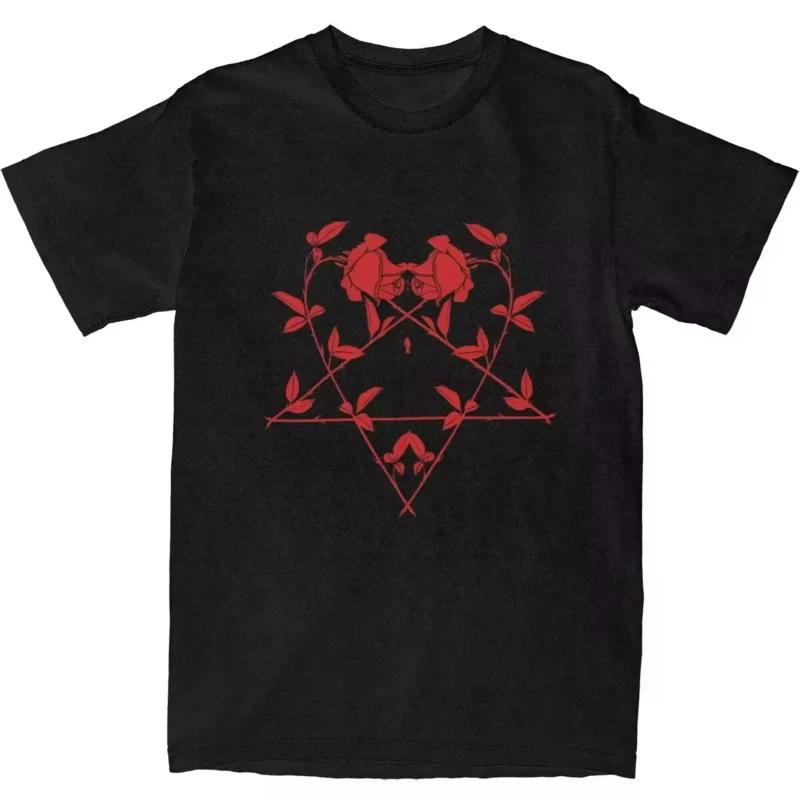 Him Группа Ville Valo Heartagram Любовь Металл Футболка Летняя Уличная Одежда Футболки Трендовая Футболка для Женщин Футболки с Коротким Рукавом