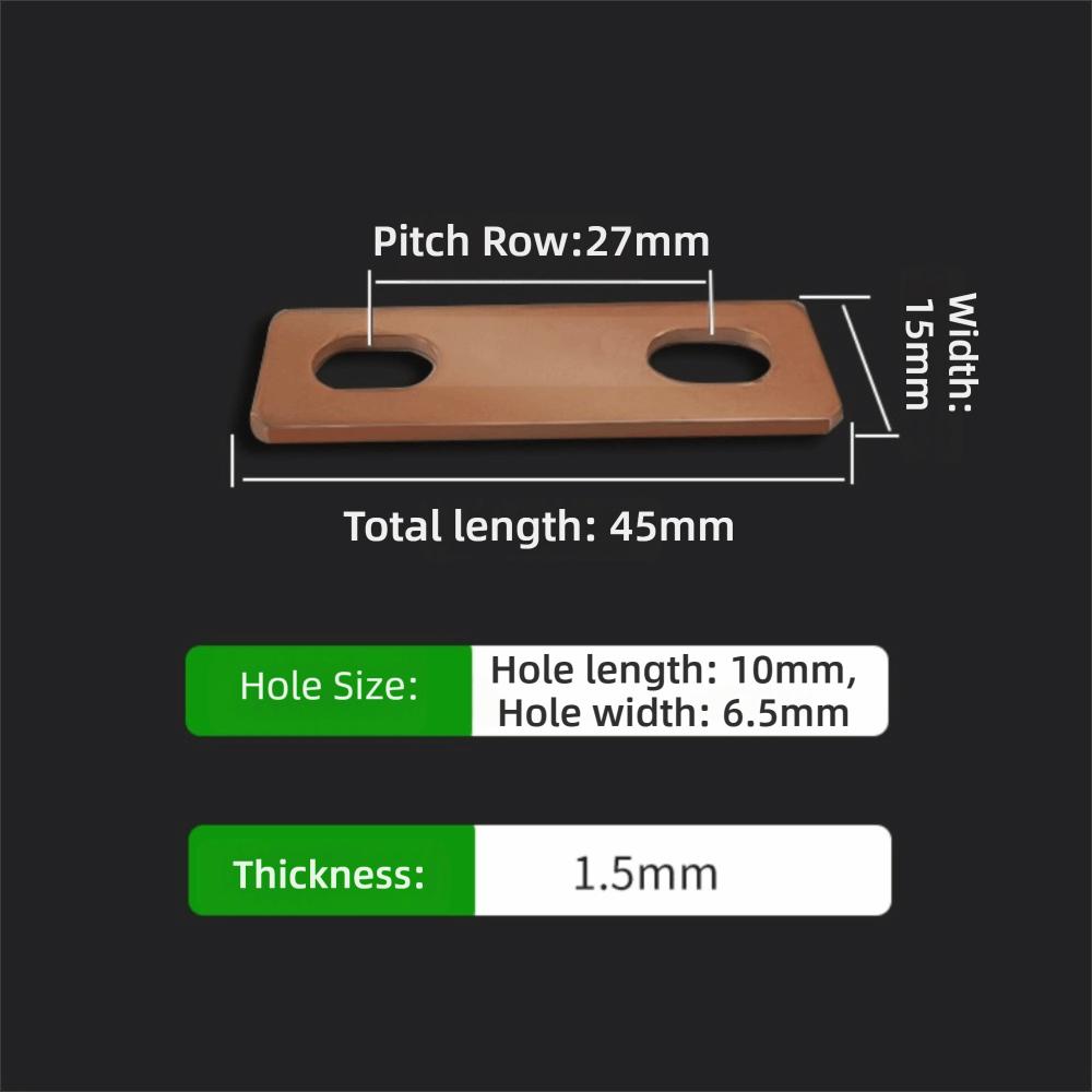 Резьбовые отверстия M6 Медные шины Соединитель Красная медь Красная медь Травленая шина Ячейка LiFePO4