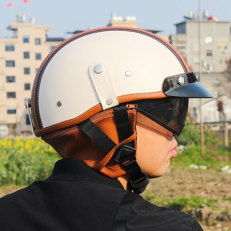 3C Certified Retro Motorcycle Half Helmet Men Women Universal All Season Scooter Bike Riding Safety Gear