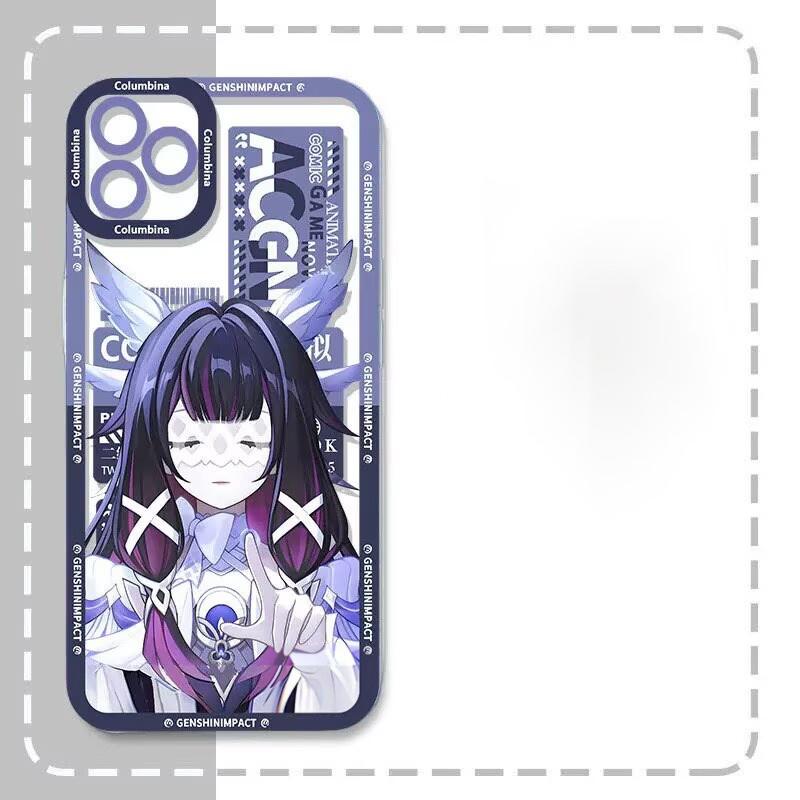 Чехол для телефона Genshin Impact Флинс Коломбина Варка Сандроне Для Samsung Galaxy A16 A15 A35 A05 A55 A54 A07 A06 A24 A14 A53 A52 A13