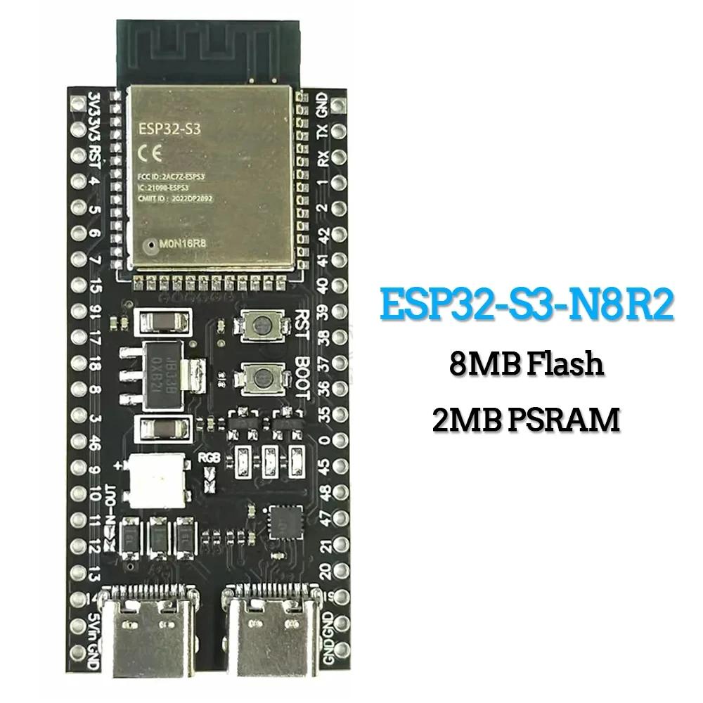 Плата разработки модуля ESP32-S3 Wifi BT для Arduino IDE ESP32-S3-WROOM1 N16R8 N8R2 44-контактный Type-C 16 МБ Flash 8 МБ PSRAM ESP32 S3