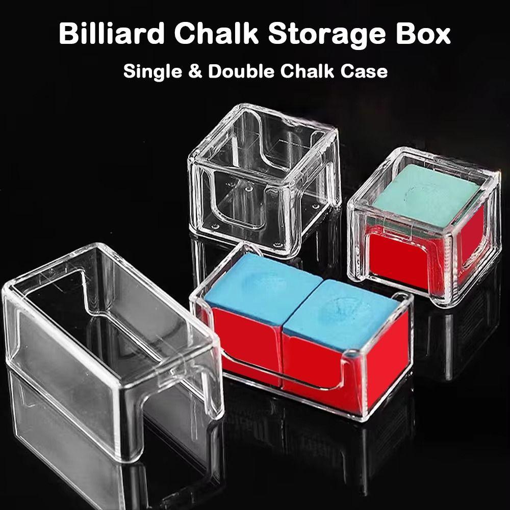 1Pcs Transparent Acrylic Box Plastic Billiard Accessory Durable Chalk Box  Snooker Pool