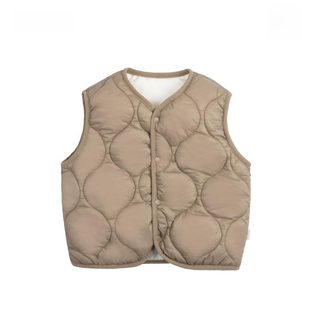 Cozy Quilted Baby Vest - Thick, Warm, Plus Velvet Outerwear for Spring & Autumn