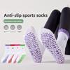 2 Pairs of Yoga Socks, Women's Mid-length Stockings, Heart-shaped Butterfly Avocado Cherry Silicone Anti-slip Sports Socks, Pilates