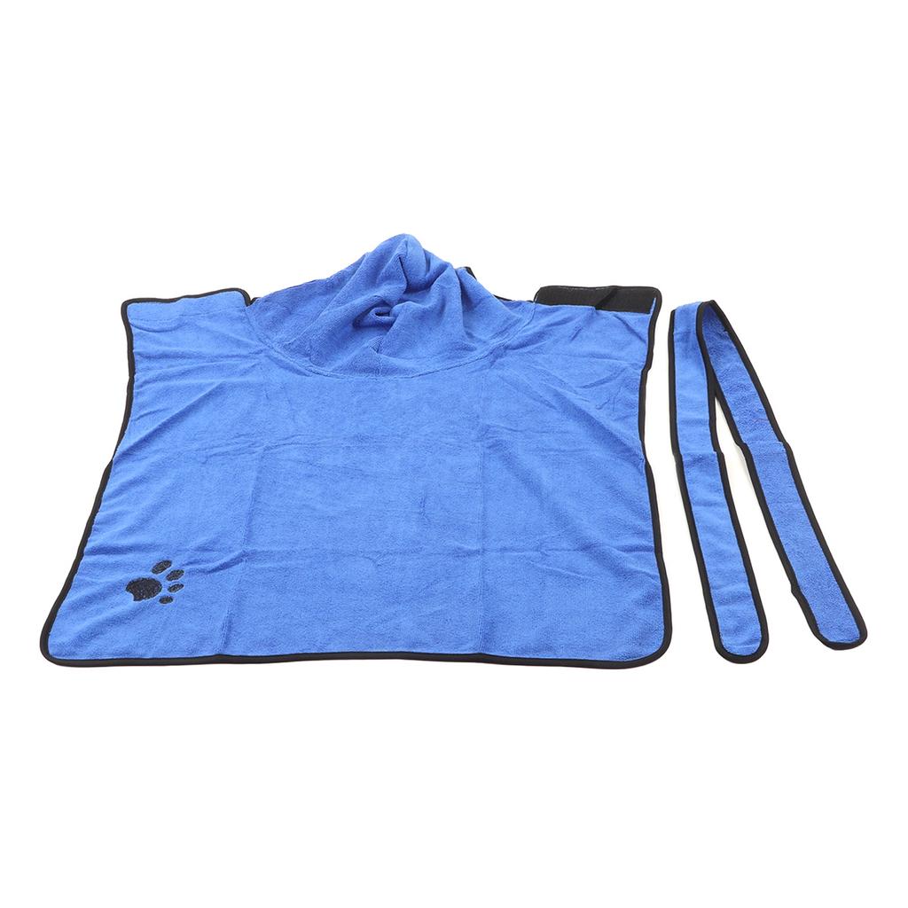Dog Drying Coat Microfibre Fast Drying Highly Absorbent Pet Wearable Bath Towel with Adjustable Waist Belt for Dogs Cats