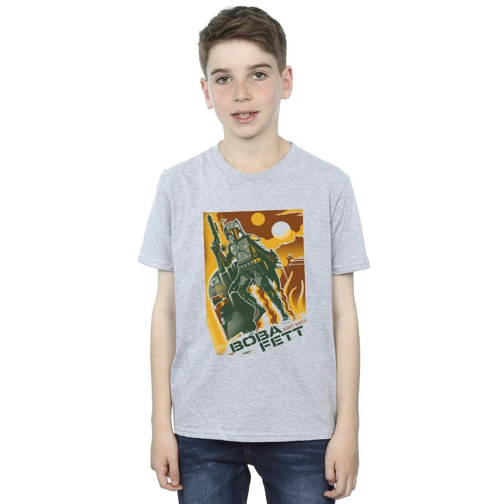 STAR WARS Футболка с коллажем Боба Фетт для мальчиков