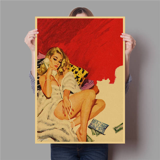 Сексуальная Красота Ретро Стиль Дизайн Живопись Искусство Домашнее Украшение Стен Картина Бар Кофейня Спальня Жизнь