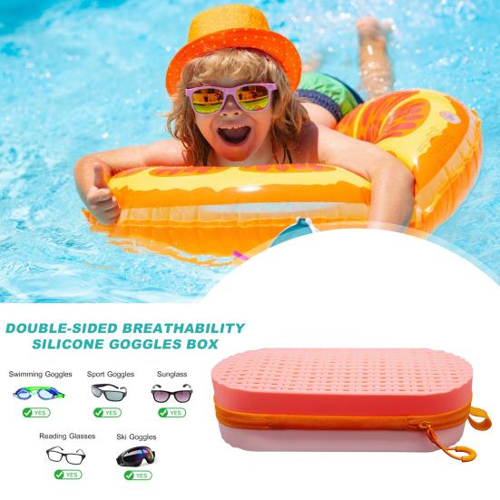 Силиконовый чехол для очков для плавания со сливным отверстием, легкая противоударная защитная коробка для очков для плавания