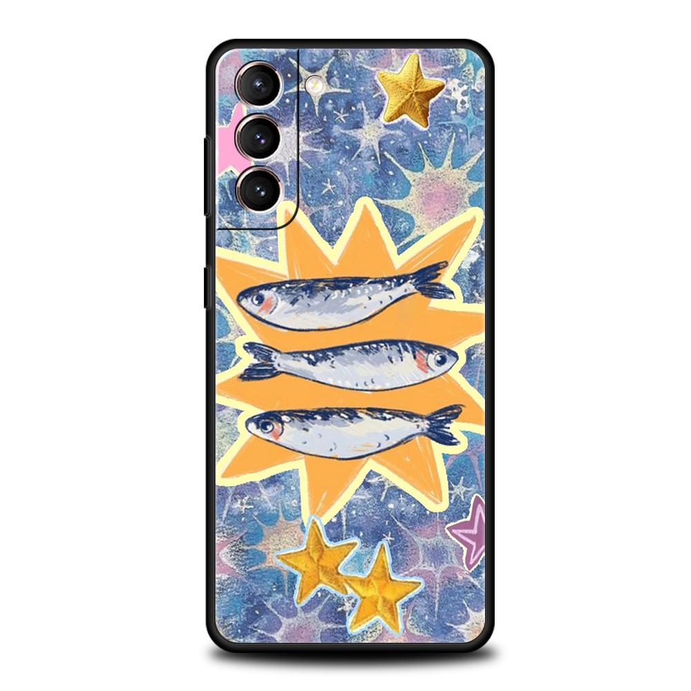 Чехол для телефона Cover для Samsung Galaxy S25 Edge S24 S23 S22 S20 S21 FE Ultra S10 S10E Plus 5G Мягкий ТПУ Capas Синий Океан Рыба Capas