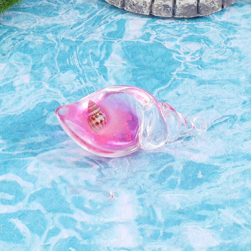 Luminous Colorful Conch Crafts Key Pendant Desktop Ornaments Decoration Diy Resin Small Accessories