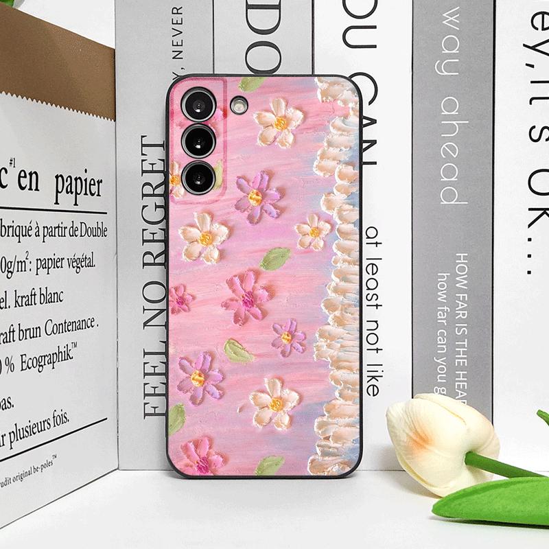 Художественная Масляная Живопись Цветок Чехол для Телефона для Samsung S25 S24 S23 Ultra S22 Plus S21 S20FE S25edge M54 M55 5G Мягкие Силиконовые Задние Крышки