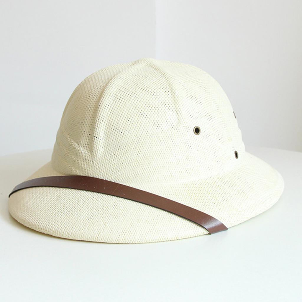 Vintage Handcrochet Straw Hat Vacation Bucket Hat for Adult Women Outdoor Activity Panama Hat for Travel and Casual Wear