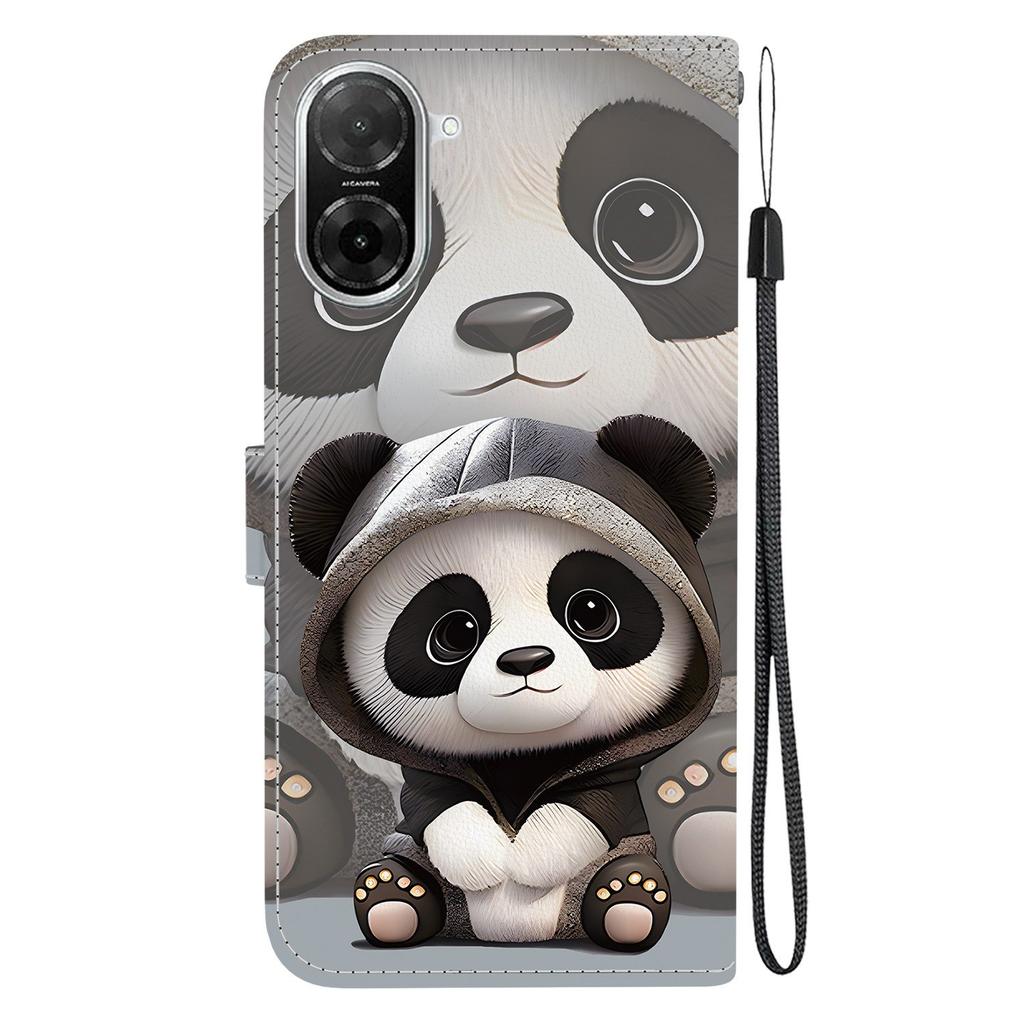 For Xiaomi Redmi A5 4G (171.7mm)/Poco C71 4G Wallet Case Pattern Printing Leather Stand Phone Cover with Strap