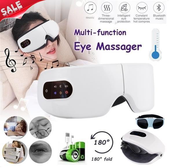 Portable Wireless Bluetooth Music Eye Massager 180 Folding Design Smart Eye Massager Steam Compress Eye Protector Resist Fatigue