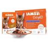 IAMS Delight Nourriture Pour Chat Adulte - 12 Sachets Fraicheurs 4 Recettes Terre / Mer En Gelée - Sans Sucre Ajoutés - 12 X 85g