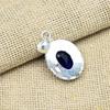 Синий сапфир, выращенный в лаборатории драгоценный камень, 925 пробы стерлингового серебра, кулон ручной работы на День благодарения