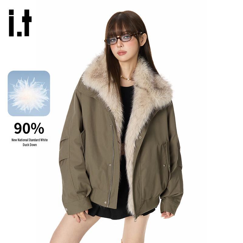 Мужская пуховая куртка GROUND ZERO в байкерском стиле со съемным меховым воротником