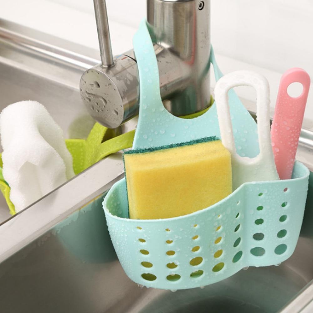 New Sink Shelf Soap Sponge Holder Clip Dish Drainer Drying Rack Silicone Storage Basket Bag Bathroom Holder Kitchen Accessories Tool