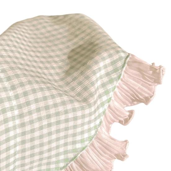 Женская повязка на голову в клетку с кружевным принтом, треугольный шарф, нескользящая повязка на голову в пасторальном стиле, обруч для волос, аксессуар для волос