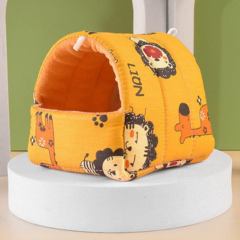 Милый мультяшный кролик белка мини клетка морская свинка гнездо маленькое животное мышь крыса домашнее животное спальная кровать хомяк домик зимний теплый мягкий коврик