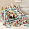 VIKAMA Red Panda Blanket, Super Soft Flannel Red Panda Cover Blanket, Machine Washable, Birthday Gift Bedding Decoration