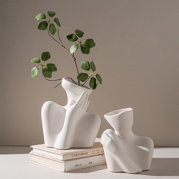 Unique Design Body Shape Vase Ceramic Modern Body Art Vase Home Decor Creative Flower Pot Living Room Decoration Vases