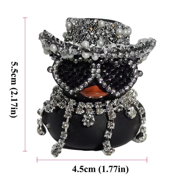 Pink Purple Shiny Rhinestone Duck Car Ornament