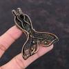 Кулон из черного перламутра, обернутый медной проволокой, ручной работы, с драгоценным камнем, медные украшения, кулон в виде рыбки, подарок для женщин, кулон в стиле бохо