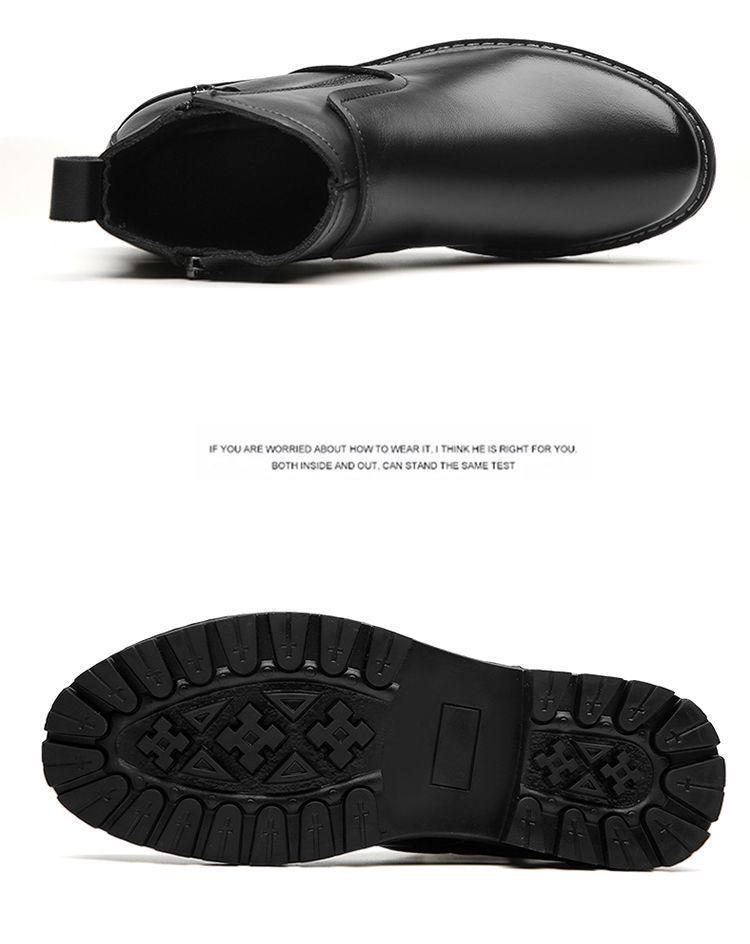 Мужские высокие ботинки Martin: Мягкая кожа, Увеличивающие рост, Плюс бархат, Утолщенные зимние хлопковые ботинки.